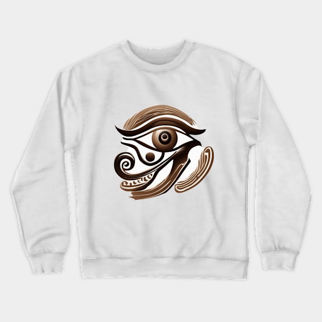 Eye of Horus Brown Shadow Silhouette Anime Style Collection No. 220 Crewneck Sweatshirt by cornelliusy